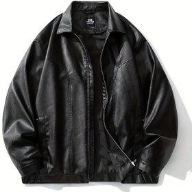 Resim Erkek Büyük Beden Ceket - Fermuarlı, Bol Kesim Uzun Elbise, Resmi ve Günlük Kombinler İçin Şık Mont - Sonbahar/Kış için Esnemeyen Kumaş 