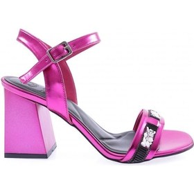 Resim Dgn 809-23y Kadin Bantli Taşli Topuklu Sandalet 809-1922-R13856 Fuşya 