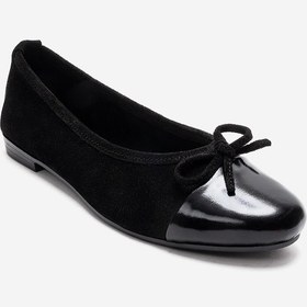 Resim Luvishoes Boleo Siyah Süet Siyah Hakiki Deri Kadın Babet Ayakkabı 