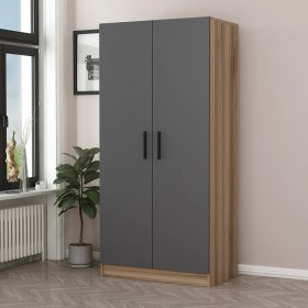 Resim Minar Kale 2 Kapaklı Dolap Dore Antrasit 190CM 
