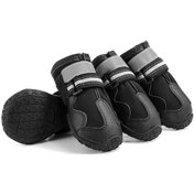 Resim Gajeena Su Geçirmez Köpek Botu - Yansıtıcı Şeritli Deri Patik 8 Numara 