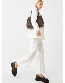 Resim Gönderi R Kahve Antik Kalın Topuklu Tokalı Hakiki Deri Loafer Ayakkabı Kahve 