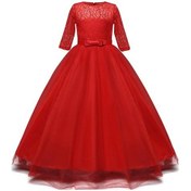 Resim Mavi Çocuklar Çiçek Kız Gelinlik Prenses Parti Dantel Elbiseler Yaz Genç Kız Örgün Önlükler Mavi 