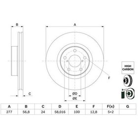 Resim Subaru Impreza 2.5 2001-2005 Bosch Ön Disk 277mm 2 Adet 