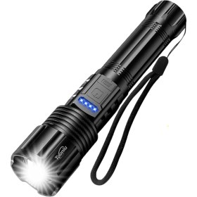 Resim Mena Rise El USB Ipx-6 Su Geçirmez Zoom Taktik El Işığı Kamp Balıkçılık Yürüyüş Için USB Şarj 