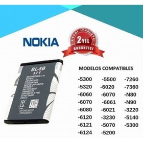 Resim Genel Markalar Day Nokia Bl-5b Pil 5300 5320 6120c 7360 6020 7260 6120ci 3220 3230 5070 Bl5bw 890 Mah Batarya 