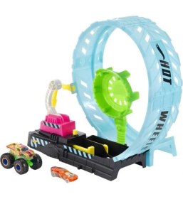 Resim Hot Wheels Monster Trucks Karanlıkta Parlayan Çemberde Yarış Seti HBN02 