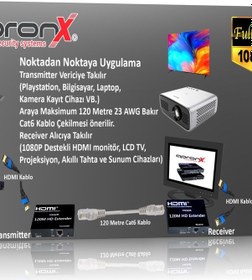 Resim apronx cat5e / cat6 120 metre 1080p hdmi extender 