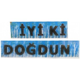 Resim İyiki doğdun banner püsküllü metalize mavi p1 