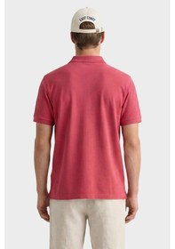 Resim Gant Erkek Kırmızı Regular Fit Yarım Fermuarlı Baskılı Polo Yaka T-shirt-15242 