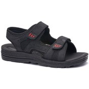 Resim Günlük Unisex Kalın Anatomik Taban Cırtlı Ayarlanabilir Plaj Havuz Deniz Sandalet 037-337-183 Eski Siyah 