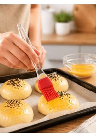 Resim Beylini 2'li Yumurta Fırçası Silikon Yağ Su Hamur Pasta Isıya Dayanıklı Yağlama Ve Soslama Fırçası 
