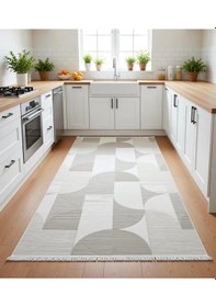 Resim Yağmurser Ekselans Yumuşak Dokulu Kaymaz Taban Halı Yolluk 3060 Krem Çok Renkli 