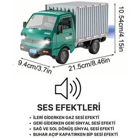 Resim Uzaktan Kumandalı Rc Kamyonet ,buhar Atan, Şarjlı, Ses Efektli, Işıklı, Kapıları Açılan, 2.4 Ghz Yeşil 