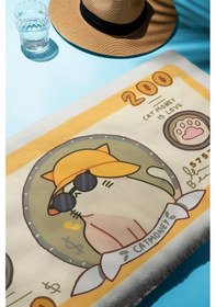 Resim Dijital Baskı Plaj Deniz Havlusu Kedi Figürlü Dolar Peştamal Hvl0106 Renkli 