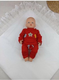 Resim Yenidoğan İpek Pamuklu İnci Lüks Kundak Bebek Battaniyesi Ekru Çok Renkli 