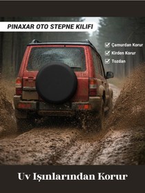 Resim Seat Toledo Uyumlu Oto Stepne Kılıfı Lastikli 13-15inç Prime Kalite Dayanıklı Pınaxar 