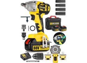 Resim Graizer Sarı 88 V 5 Ah Akülü Somun Bijon Sökme Takma Sıkma Makinesi Matkap Akülü Vidalama Kömürsüz Motor 