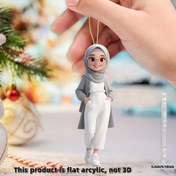 Resim 2D Düz, 1 adet Canlı Komik Akrilik Müslüman Kadın Asılı Süs - Renkli Çiçek Desenli 2D Tasarım, Araba, Sırt Çantası, Anahtarlık için Uygun - Sevgililer Günü, Şükran Günü, Noel, Doğum Günü, Yeni Yıl için İdeal Hediye - Güç Gerektirmez, Çok Fonksiyonlu Tatil Dekorasyonu, Ev Dekoru, 2D Düz 