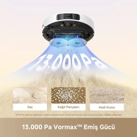 Resim Dreame L40 Plus Robot Süpürge Beyaz, 13.000PA Emiş Gücü 