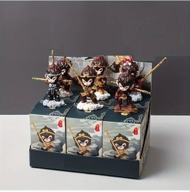 Resim Honeybeeshop Siyah Goku 6 Stil Kör Kutu Araba Aksesuarı Dekoratif 3d Figür Sun Wukong Koleksiyonu 