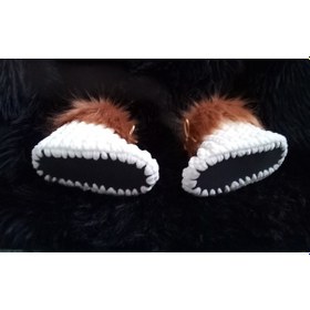 Resim Zeynom Çocuk Giyim Kız Çocuk Ev Pandufu Beyaz - Kahverengi 