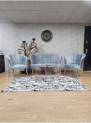 Resim ZAFİR Krom Kaplama Tel Ayak Papatya Çay Seti Koltuk Takımı , Balkon, Salon, Ofis, Cafe Koltuk Takımı 