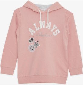 Resim Breeze Kız Çocuk Sweatshirt Pullu Simli Gülenyüz Baskılı 4-9 Yaş, Gülkurusu-gülkurusu Gülkurusu 