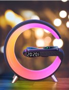 Resim Aırstorr Akıllı Masa Lambası Kablosuz Şarj Atmosfer Lambası Bluetooth Hoparlör Kısılabilir Gece Lambası Müzik 