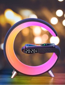 Resim Aırstorr Akıllı Masa Lambası Kablosuz Şarj Atmosfer Lambası Bluetooth Hoparlör Kısılabilir Gece Lambası Müzik 