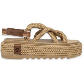 Resim Bohonomad Bodrum Chunky Platform Bej Kadın Sandalet Bej 