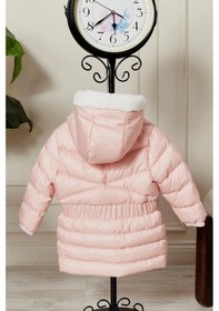 Resim Kız Bebek Kapüşonlu Kışlık Mont 51333 Pembe 