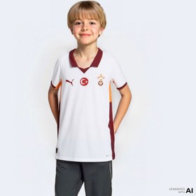 Resim Puma Galatasaray S.K. 25-26 Çocuk Beyaz Deplasman Futbol Forması 