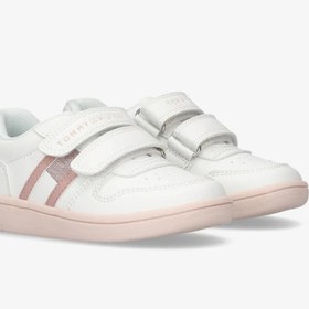Resim Tommy Hilfiger Flag Velcro Bebek Pembe Spor Ayakkabı 