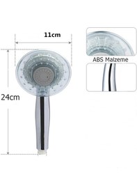 Resim Yapıtaşı Yt256 Elif Ledli Banyo Duş Başlığı Mavi Işıklı 1f Krom 