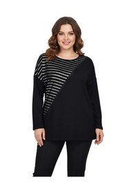 Resim Wearon Kadın Siyah Sıfır Yaka Taşlı Bluz Bgl-st05152 Siyah 