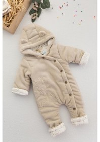 Resim Babymod Ayıcık Figürlü Welsoft Peluş Astronot Bebek Tulum Bej 
