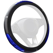 Resim Mufunye 37-38 Cm Siyah-mavi Dokuma Direksiyon Kılıfı - Kaymazsız, Nefes Alıcı, Konforlu Araç Dekorasyonu 