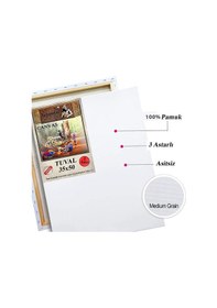 Resim Tuval Arkadan Zımbalı Astarlı 6 Adet Resim Tuvali 50 x 70 CM 