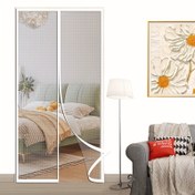 Resim Otomatik Manyetik Ekran Kapı, Matkap Gerektirmeyen Kurulum, Yıkanabilir Yüksek Yoğunluklu Polietilen Perde, Dış Mekan ve Balkon Kapıları İçin İdeal – Modern Tarz, Evler İçin Manyetik Kapı Ekranları 