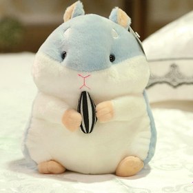 Resim Cute Hamster Plush Toy Mouse Pendant Keychain Doll - Blue / 10CM 