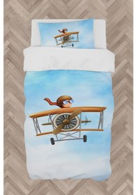 Resim Mekta Home Bebek Ve Çocuk Odası Uçak Ve Küçük Pilot Desenli Nevresim Takımı 