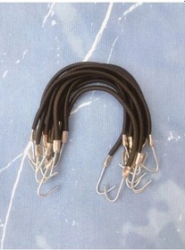 Resim Kançalı Ucu Metal Çengelli Lastik Toka 10 Adet Siyah 
