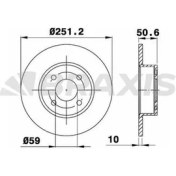 Resim Braxis AE0069 Arka Fren Disk Aynası Bravo Iı Linea 1.4t Jet 1.6d 2.0d 06-Stilo Croma 1.6 1.9d 251.5MM 71738913 