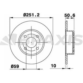 Resim Braxis AE0069 Arka Fren Disk Aynası Bravo Iı Linea 1.4t Jet 1.6d 2.0d 06-Stilo Croma 1.6 1.9d 251.5MM 71738913 