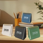 Resim 2 Adet 2025-2026 Mini Masa Takvimi, Taşınabilir & Yaratıcı Spiral Planlayan, 18 Aylık Katlanır Tarih Defteri 