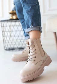 Resim pazarella Daum Bej Cilt Bağcıklı Bot 