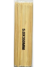 Resim Ahşap Bambu Sivri Uçlu Patates Kızartma Çubuğu Çöp Şiş - Boy:35 Cm./en:5 Mm. -100 Adetlik 1 Paket 