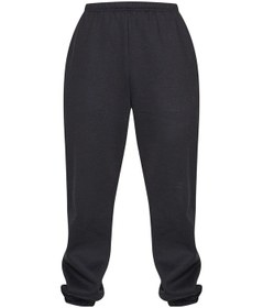 Resim Basic Düz Eşofman Altı Jogger - Siyah Lastik Paça Yüksek Bel Siyah-260222 