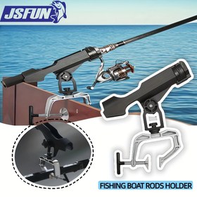Resim 1 Adet JSFUN Siyah Tekne Olta Tutucu - 360° Ayarlanabilir Kaymaz Büyük Klipsli, Dayanıklı Deniz Tipi Yapı, Erkekler İçin İdeal Babalar Günü Hediyesi, Sağlam Kelepçe Tasarım, Yüksek Mukavemetli Klik, Kayak Balıkçıları için Olta Tutucu 
